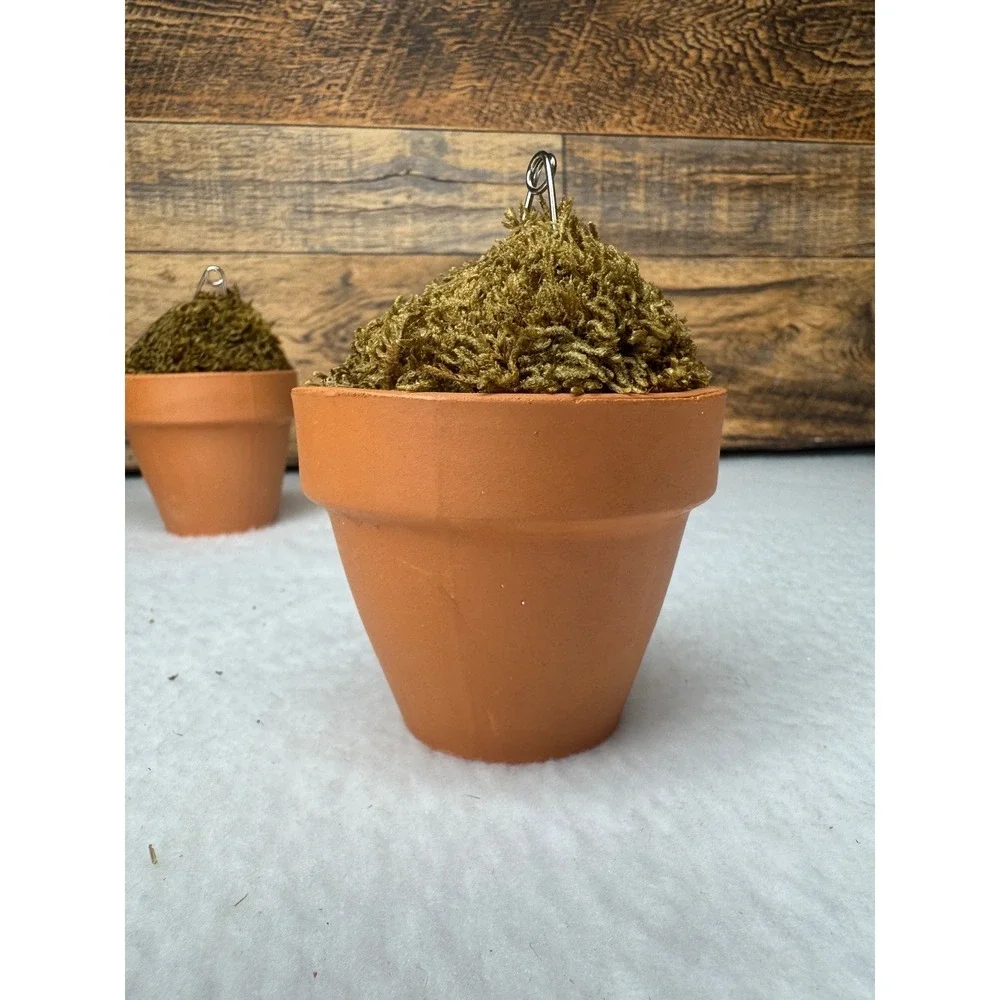 Williams‎ Sonoma Moss Topiary Flower Pot Place Card Holders Set of 7 Terracotta
